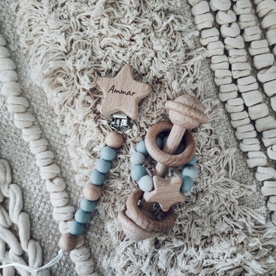 Star Rattle and Pacifier Set