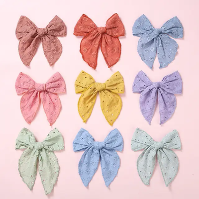 Embroided Cotton Hair Clips | Image 1