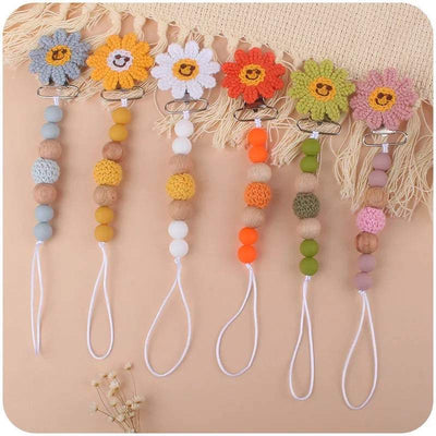 Happy Flower Pacifier Clips | Image 1