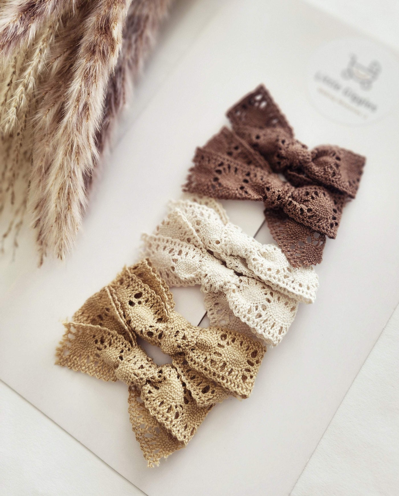 Lace Hair Clips - Neutrals | Image 1