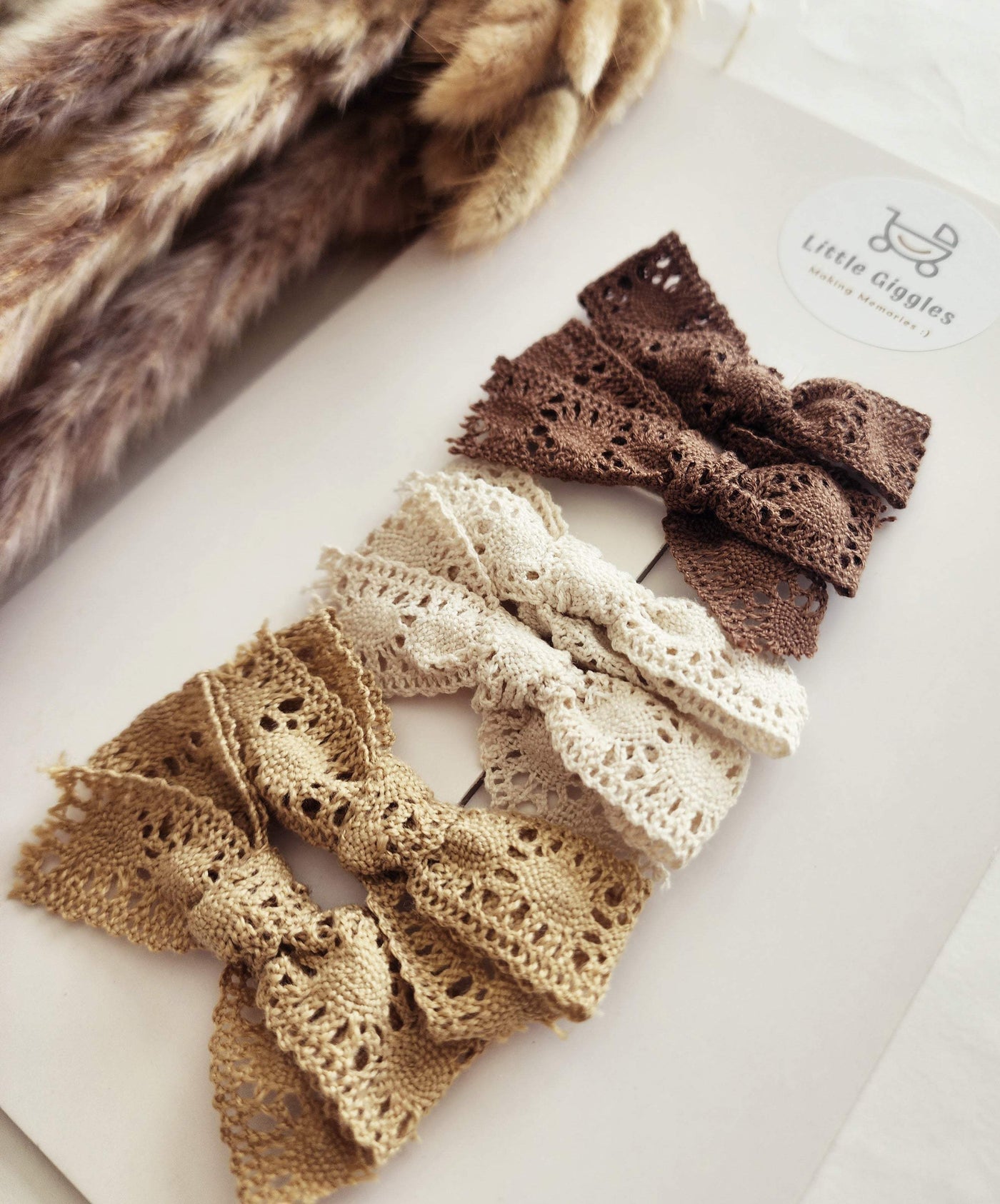 Lace Hair Clips - Neutrals | Image 2