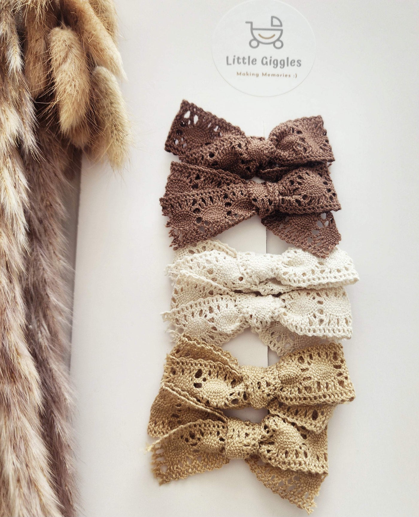 Lace Hair Clips - Neutrals | Image 3