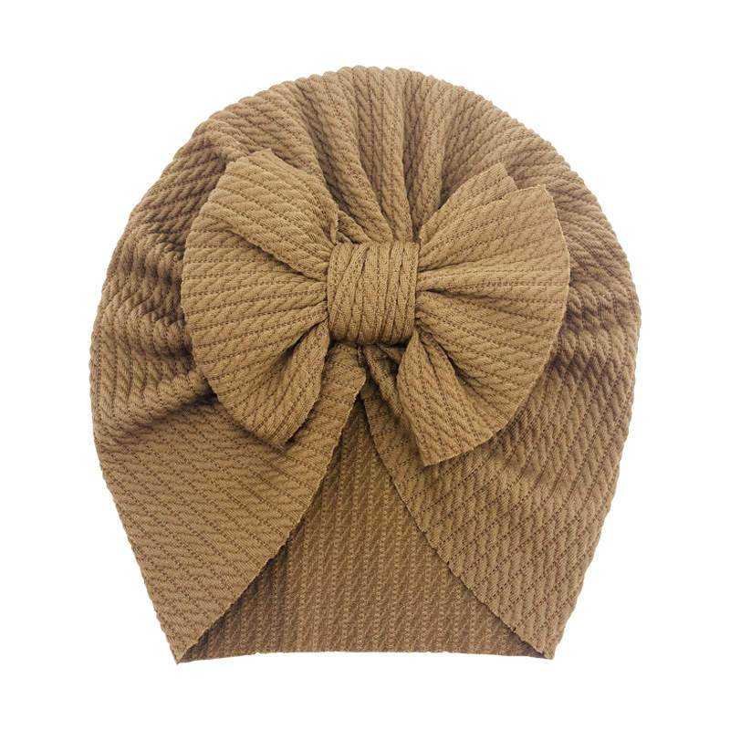 Beige Cotton Bow Turban
