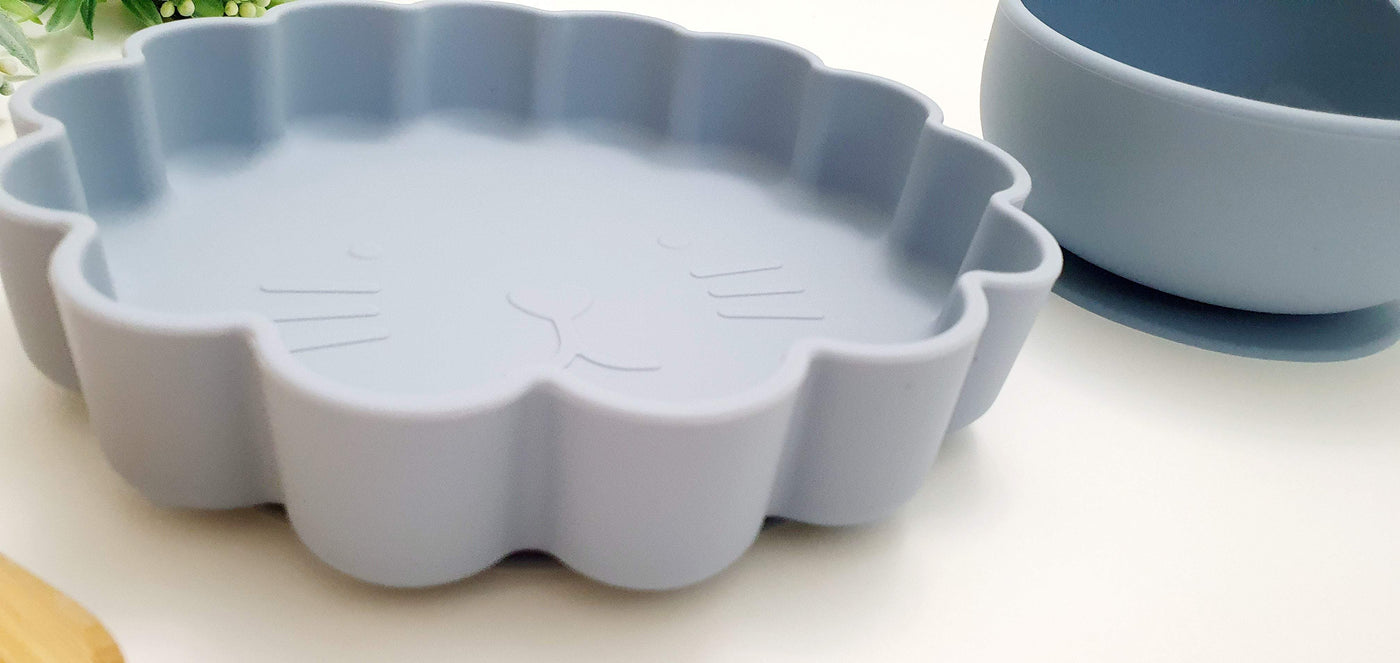 Kitty Blue Silicone Plate & Bowl Set | Image 3