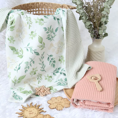 Saga Blossom Bamboo Cotton Blanket | Little Giggles