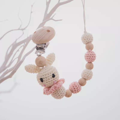 Pink Bunny Pacifier Clip | Image 2