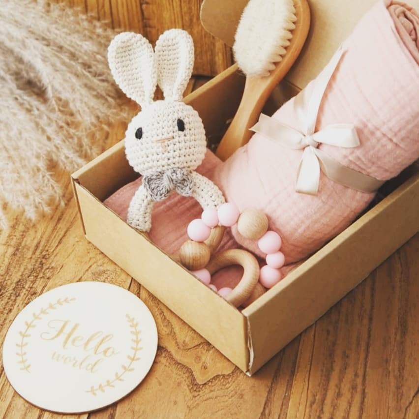Pink Bunny Baby Gift Box | Image 1
