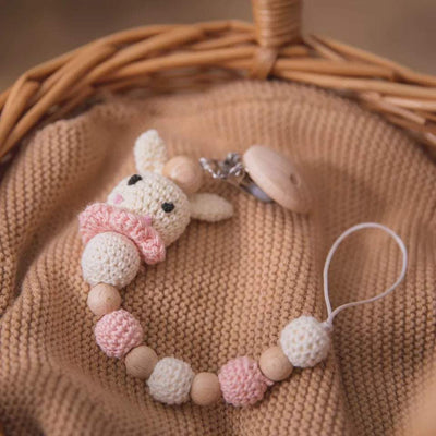 Pink Bunny Pacifier Clip | Image 1