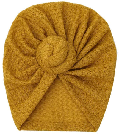 Waffle Knit Knot Mustard Turban