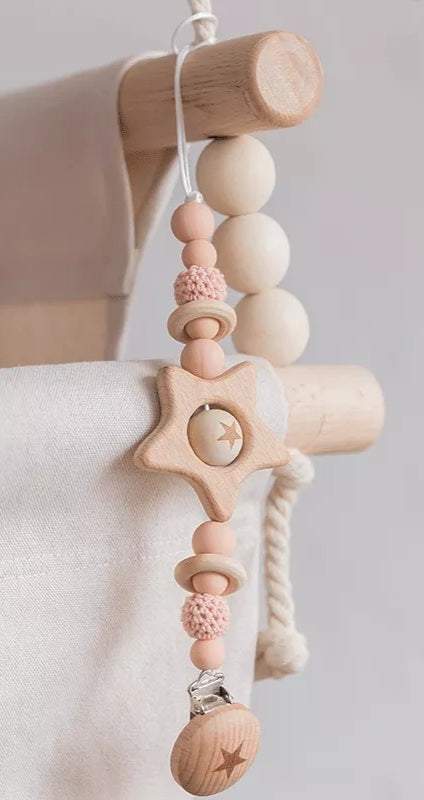 Pink Star Pacifier Clip | Image 2