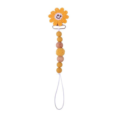 Happy Flower Yellow Pacifier Clip