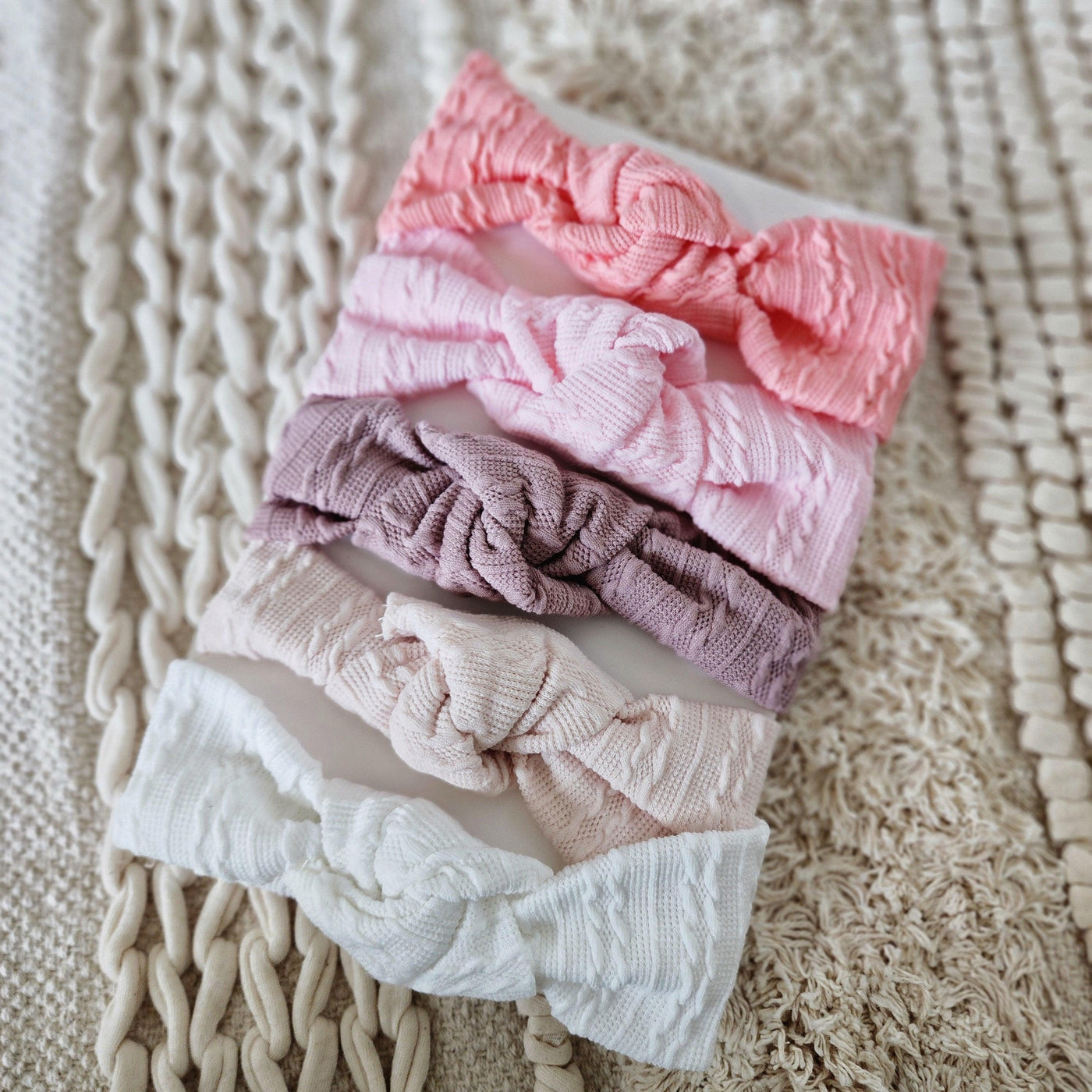 Pretty Pink Cotton Headband Set