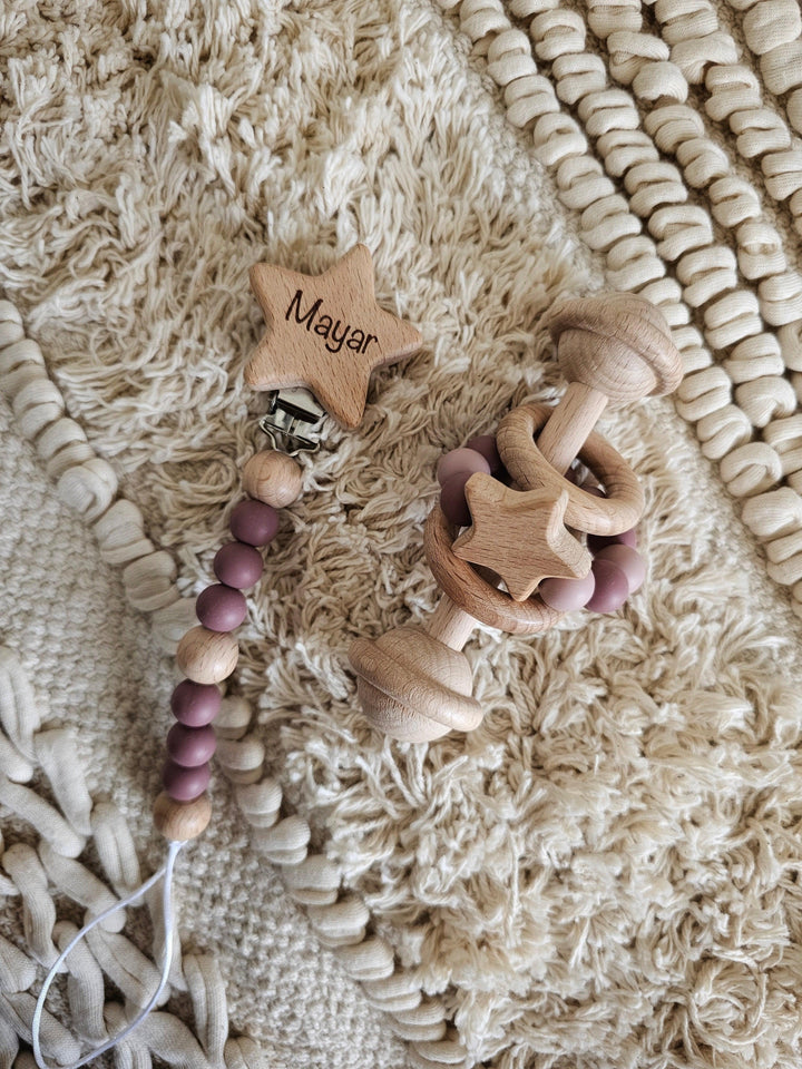 Star Rattle and Pacifier Set