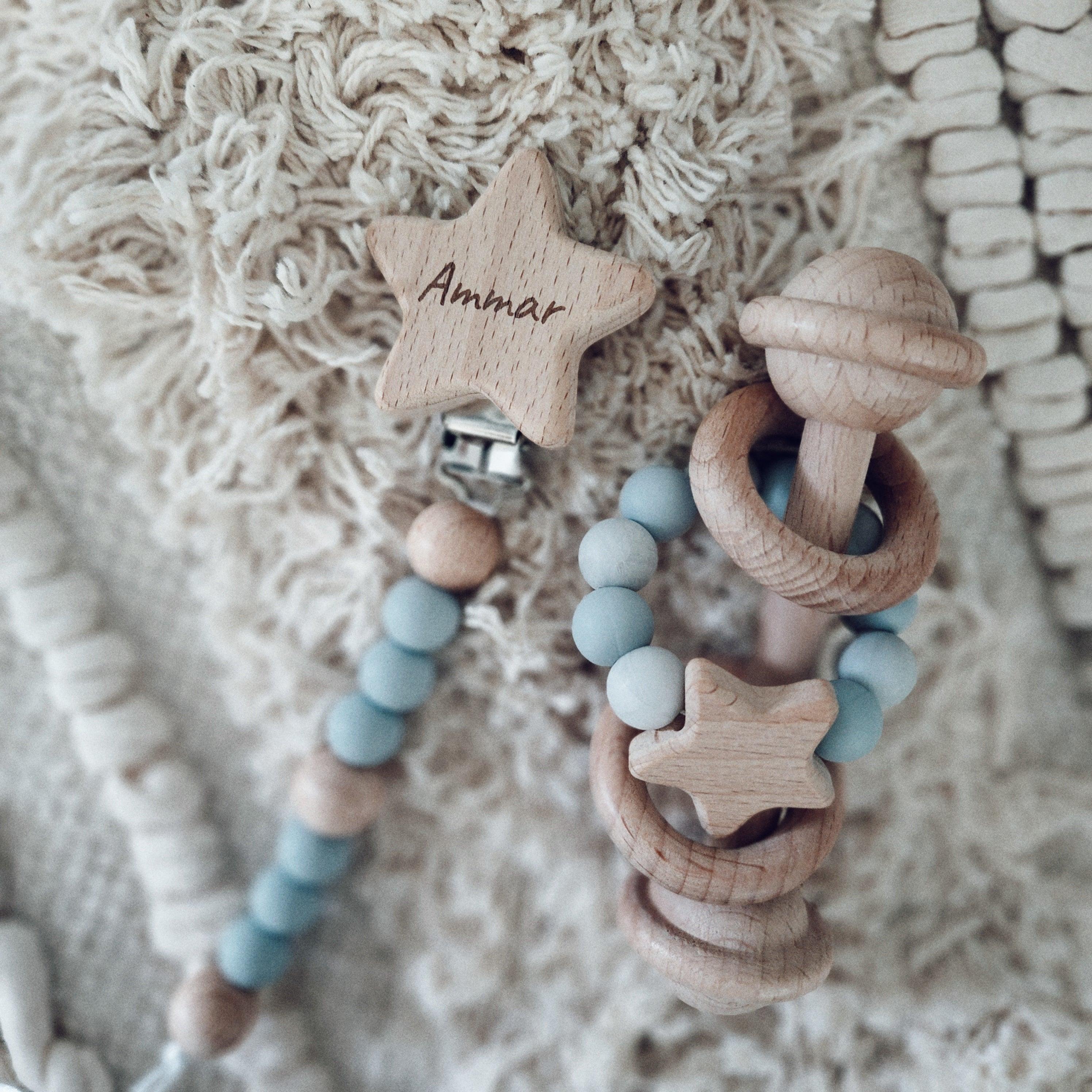 Star Baby Rattle and Pacifier Set | Little Giggles UAE
