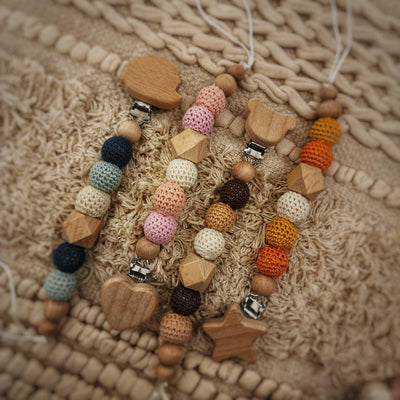 Wooden Crochet Pacifier Clip