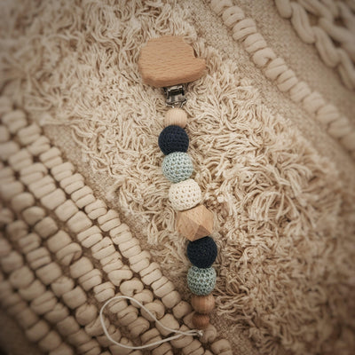 Wooden Crochet Pacifier Clip