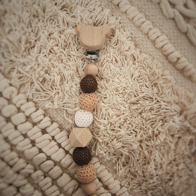 Wooden Crochet Pacifier Clip