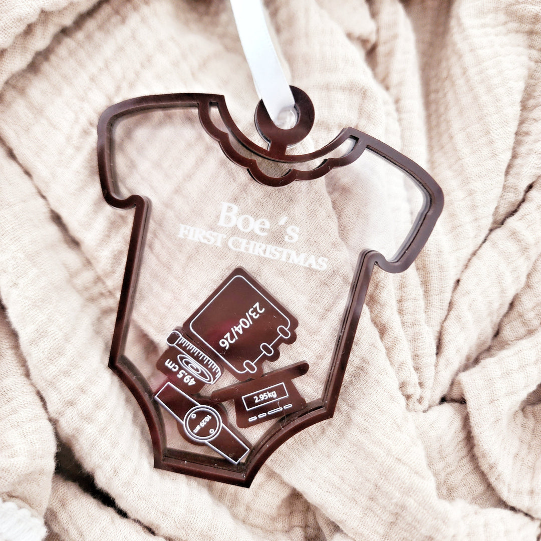 Acrylic Baby Romper Ornament - PRE-ORDER