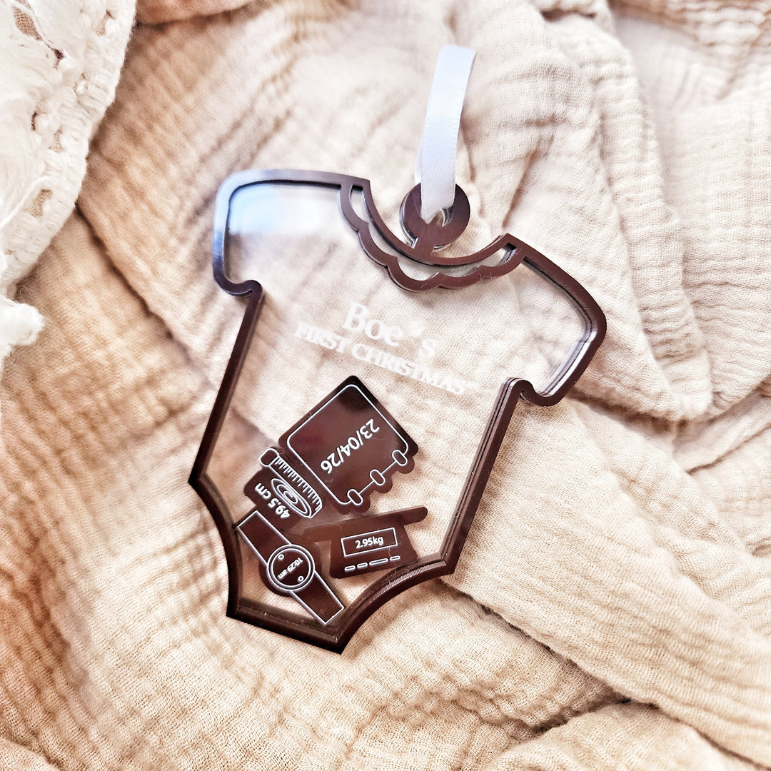 Acrylic Baby Romper Ornament - PRE-ORDER