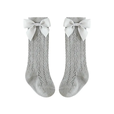 Cotton Knit Bow Socks