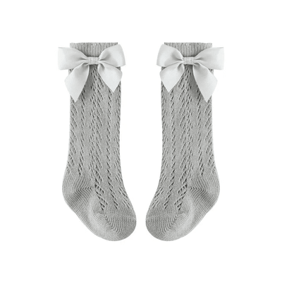 Cotton Knit Bow Socks