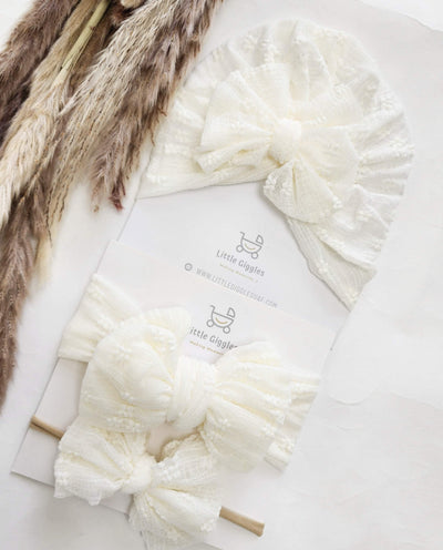 Cream Petal Turban Set