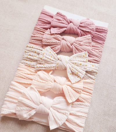 Bow Headbands- Cherry Set
