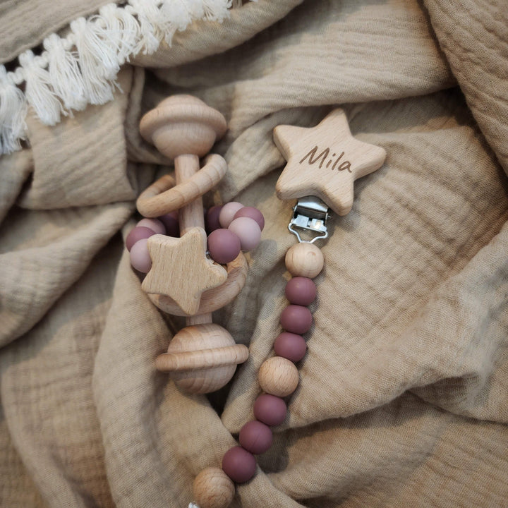 Star Rattle and Pacifier Set