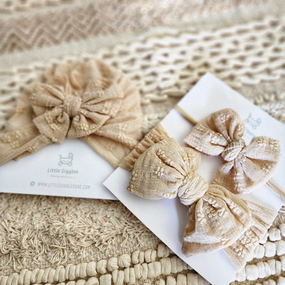 Beige Petal Headband Set