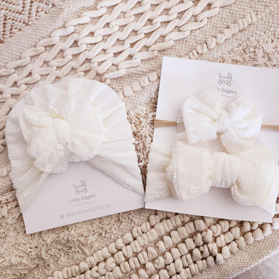 Cream Petal Turban Set