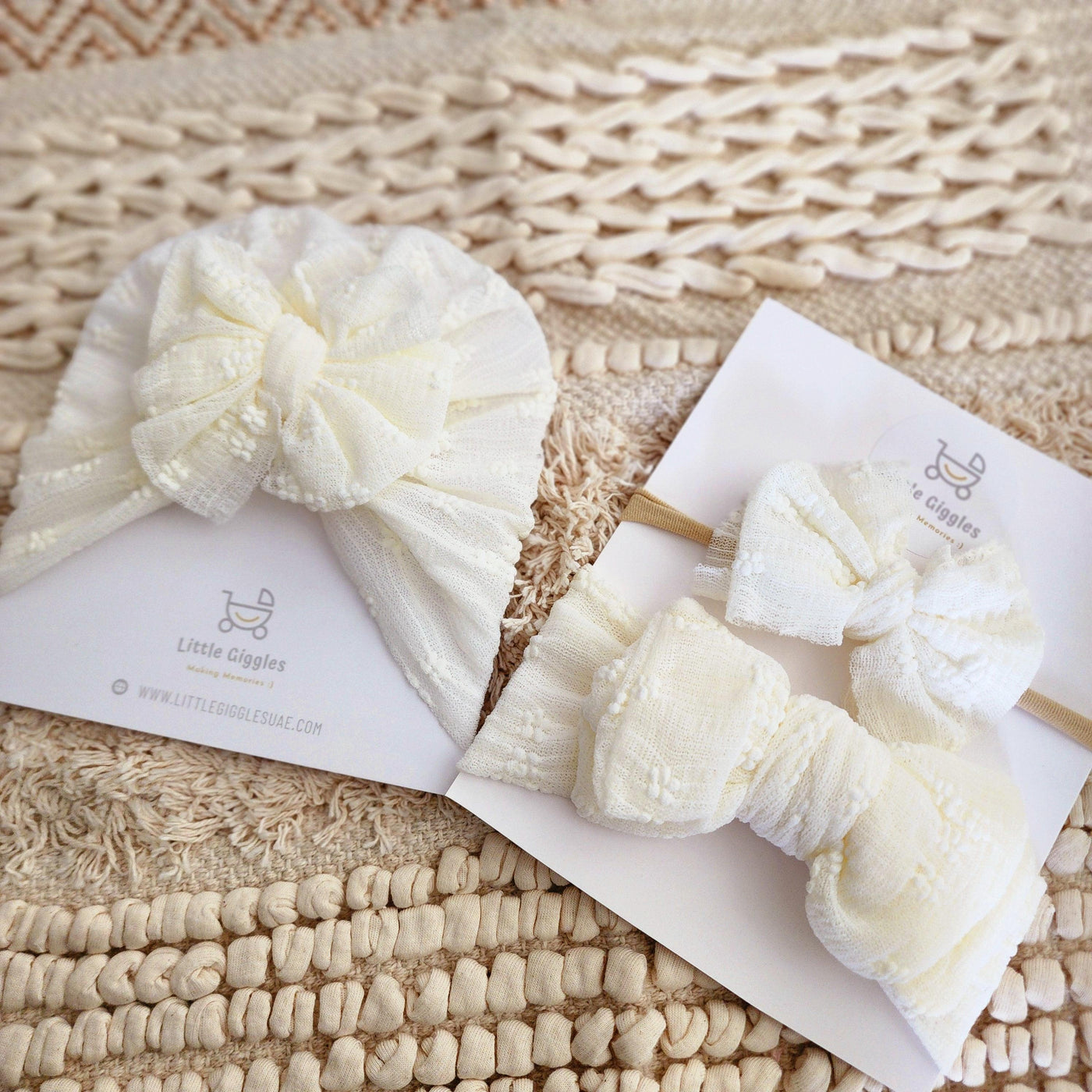 Cream Petal Turban Set