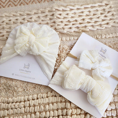 Cream Petal Turban Set