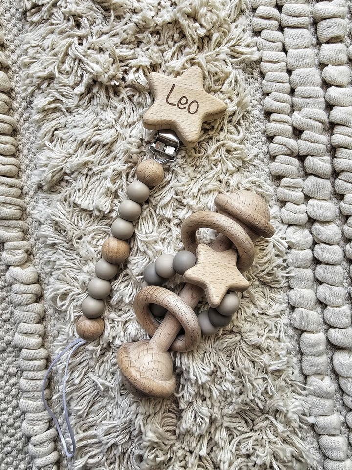 Star Rattle and Pacifier Set