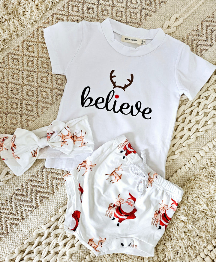 Believe Christmas Bloomer Set