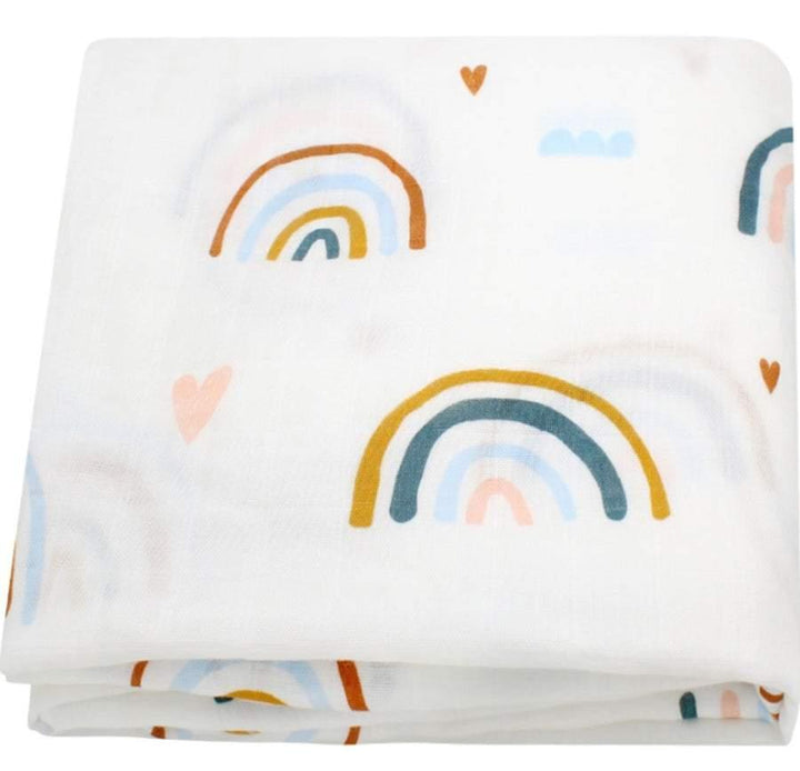 Blue Rainbow Swaddle Set