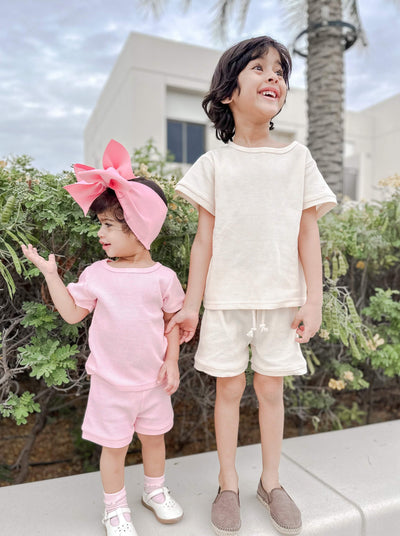 Kids Wearing Boston Short Set | Image 2
