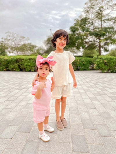 Kids Wearing Boston Short Set | Image 4