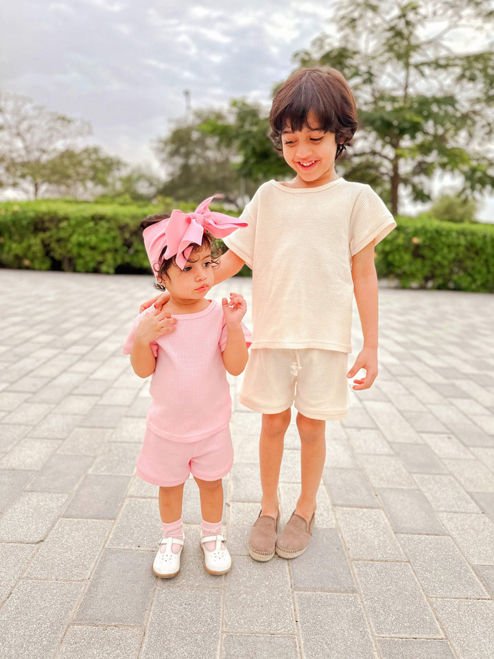Kids Wearing Boston Short Set | Image 1