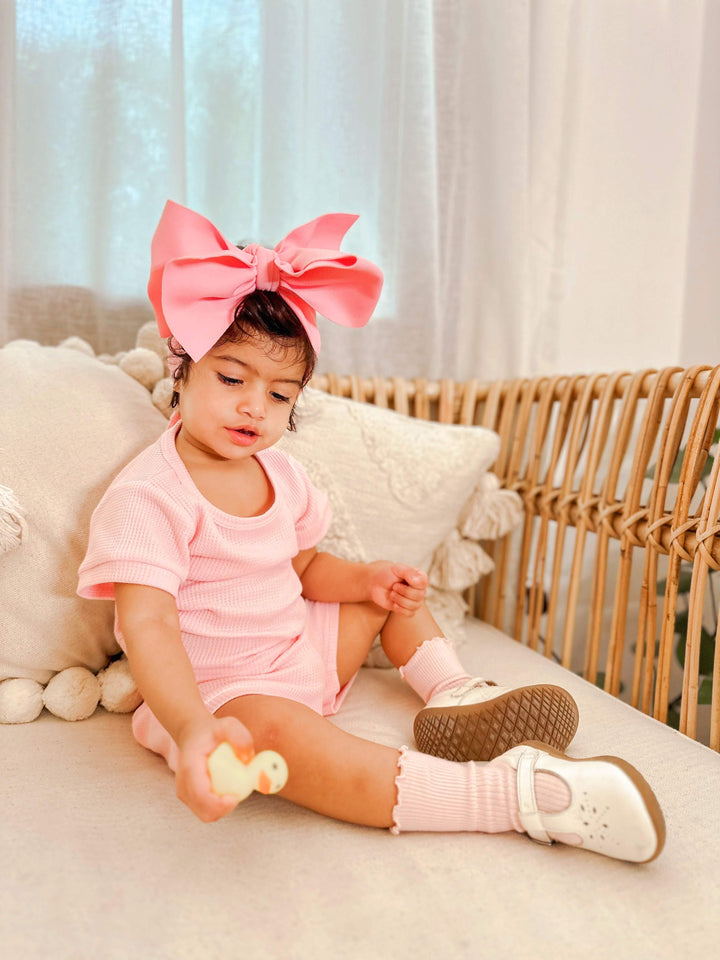 Girl in Pink Boston Short Set | Little Giggles