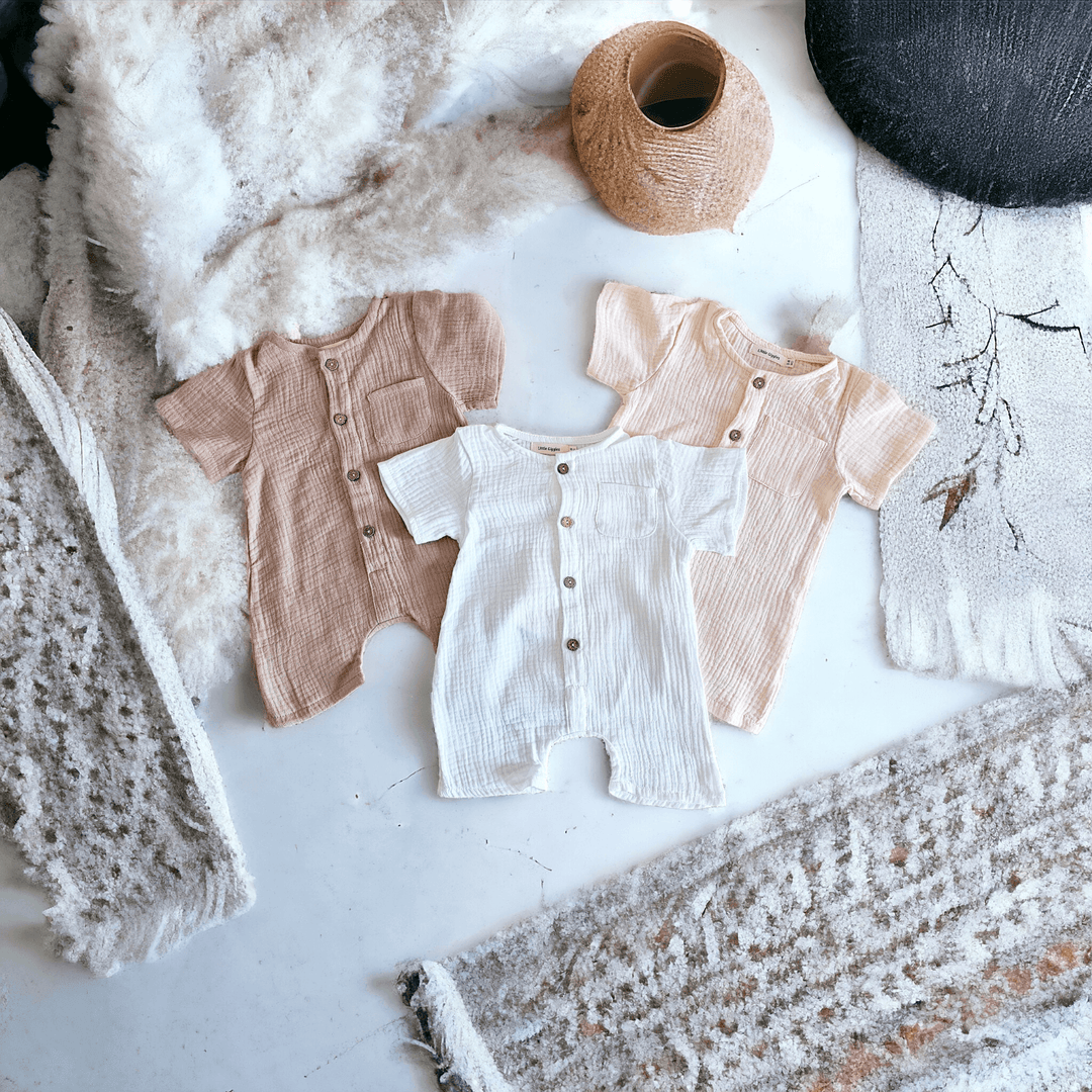 Kirby Cotton Muslin Rompers - Pinks