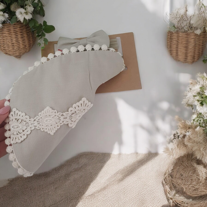 Reversible Lace Bib and Headband Set