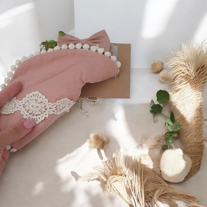 Reversible Lace Bib and Headband Set