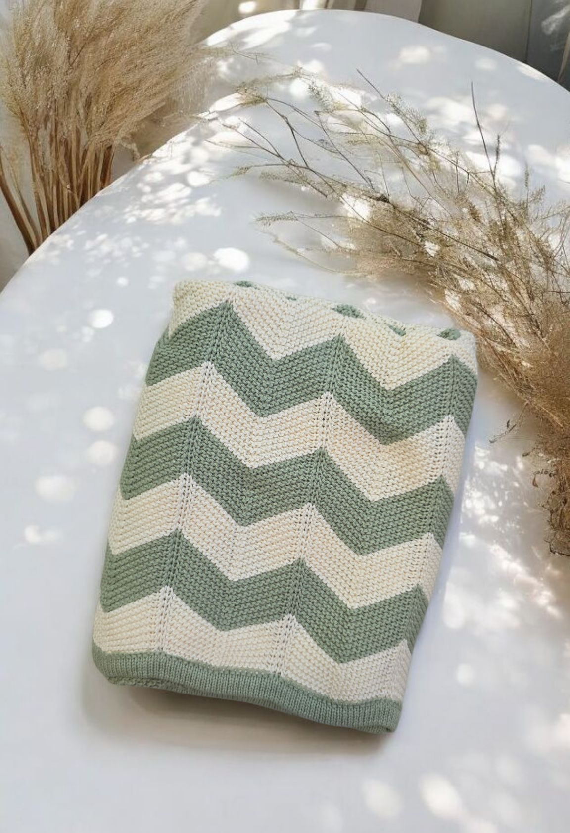 Chevron Knitted Blanket