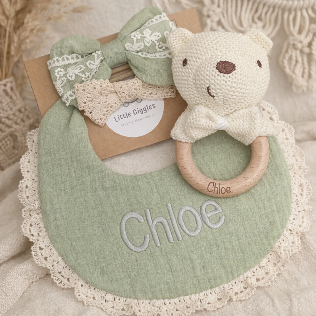 Lace Bib and Headband Set