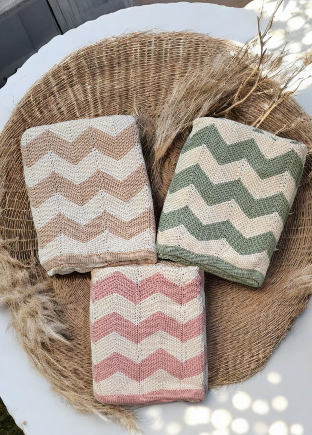 Chevron Knitted Blanket