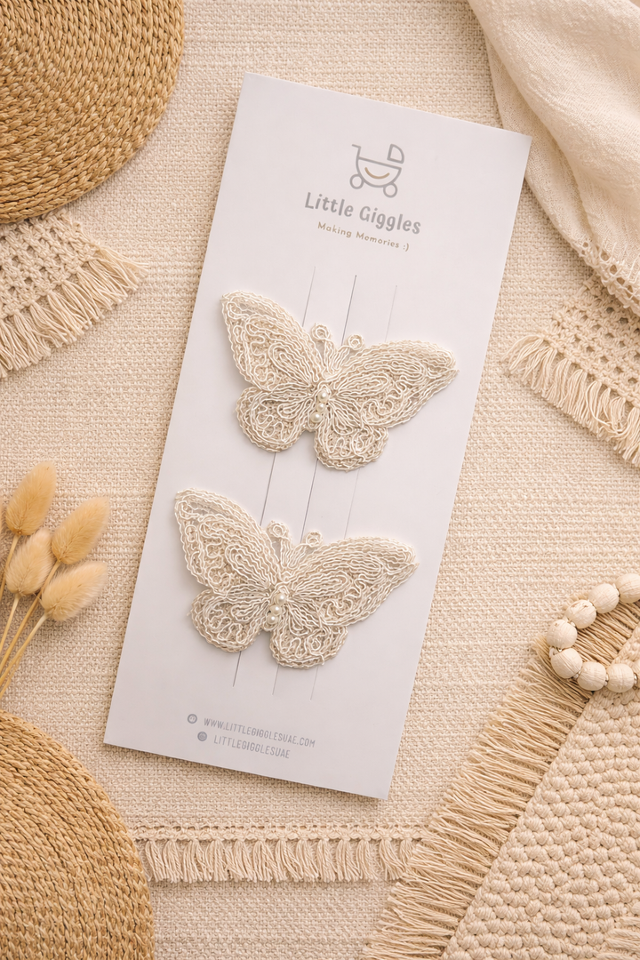 Pearl Butterfly Clips