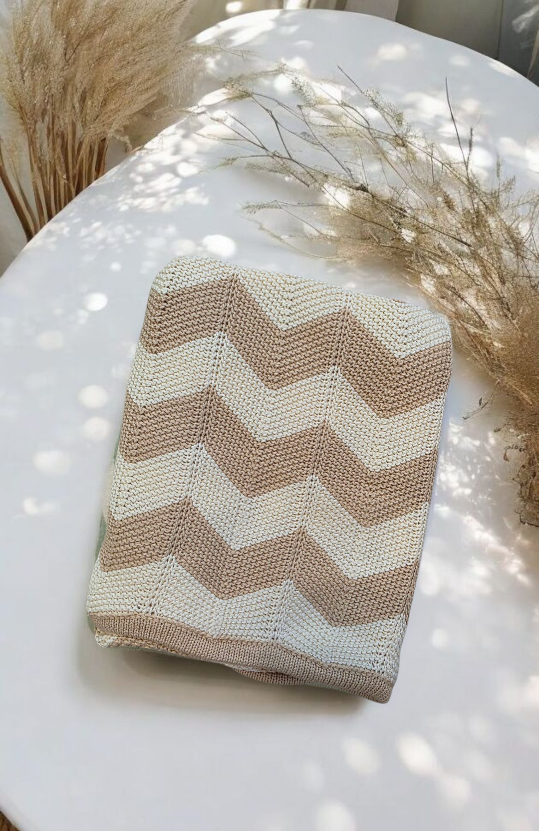 Chevron Knitted Blanket