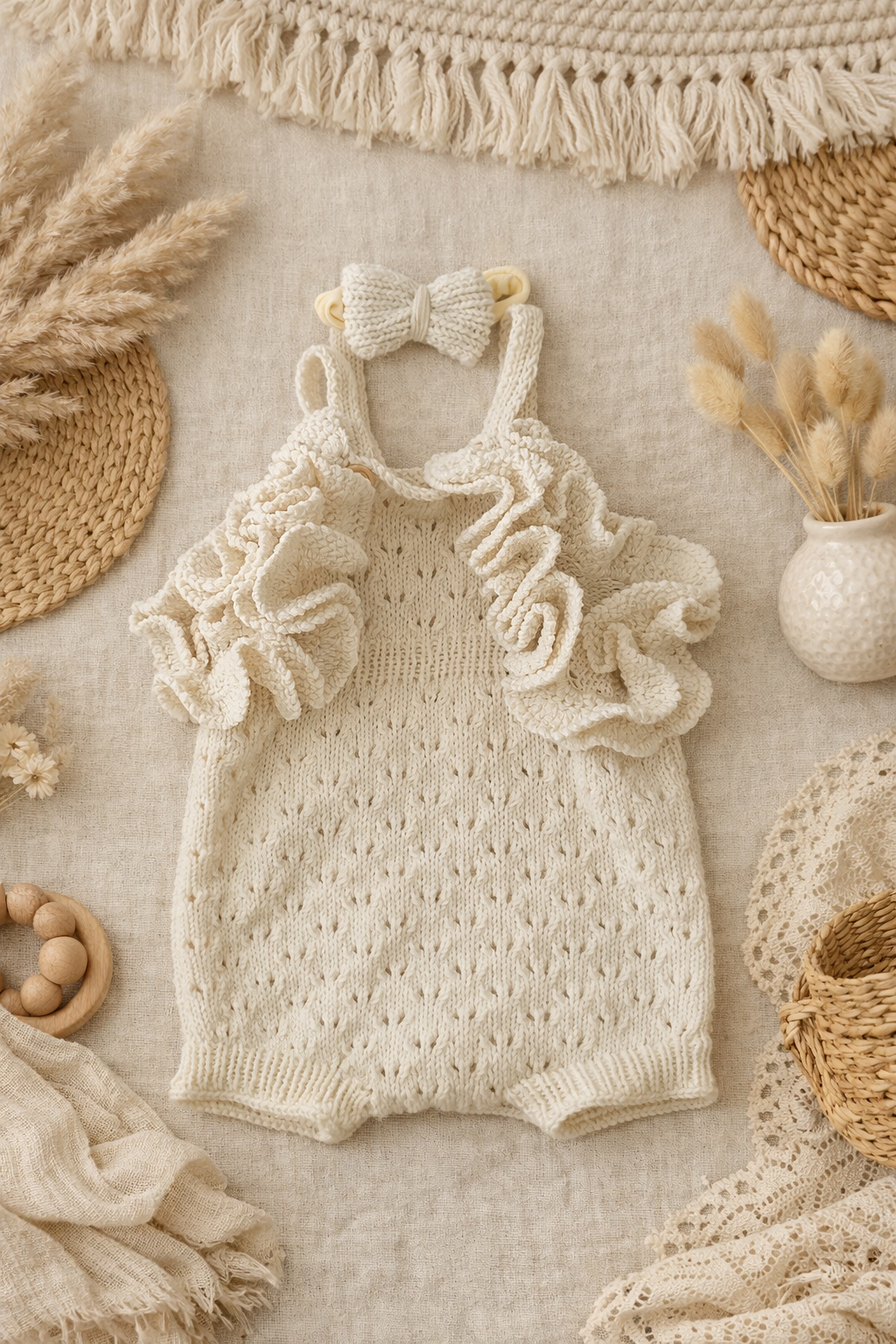 Ruffle Knit Romper