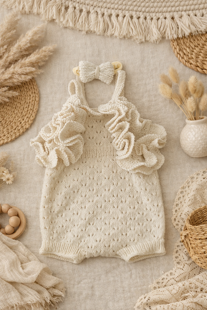 Ruffle Knit Romper