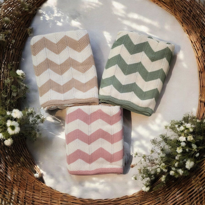 Chevron Knitted Blanket
